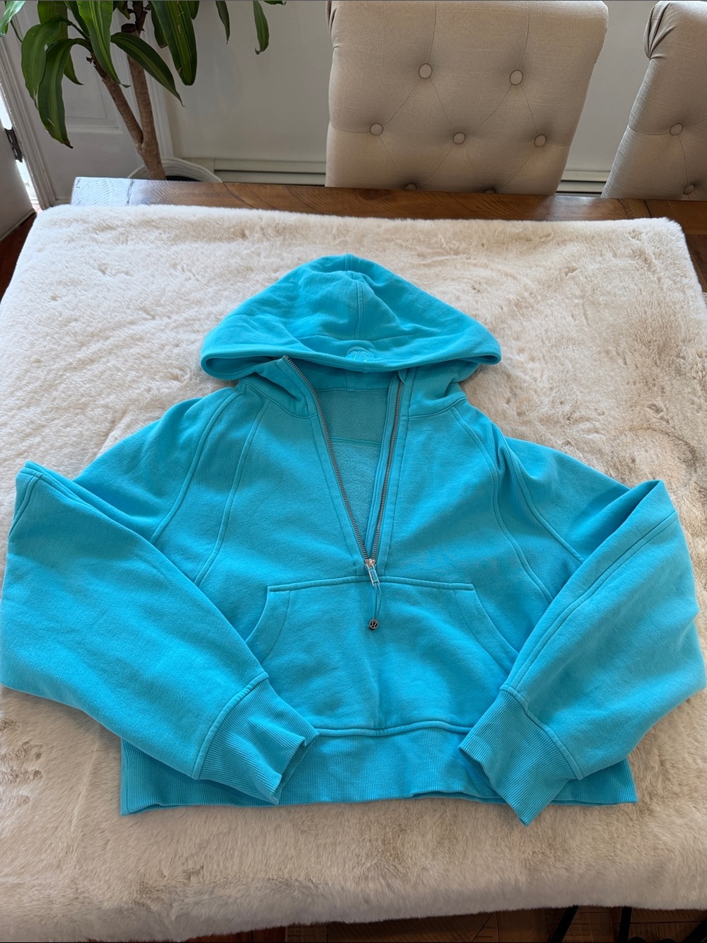 lululemon athletica Turquoise Half-Zip Hooded scuba - Women